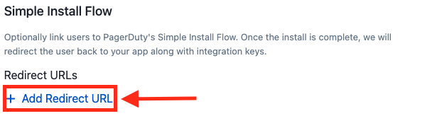 Screenshot of Simple Install Redirect URL collection