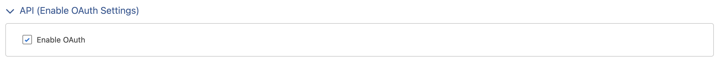 Enable OAuth