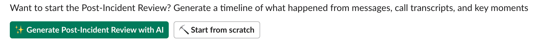 Start a Post-Incident Review from Slack
