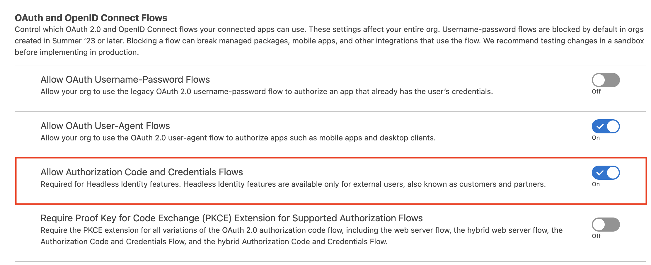 Allow Authorization Code and Credentials Flows